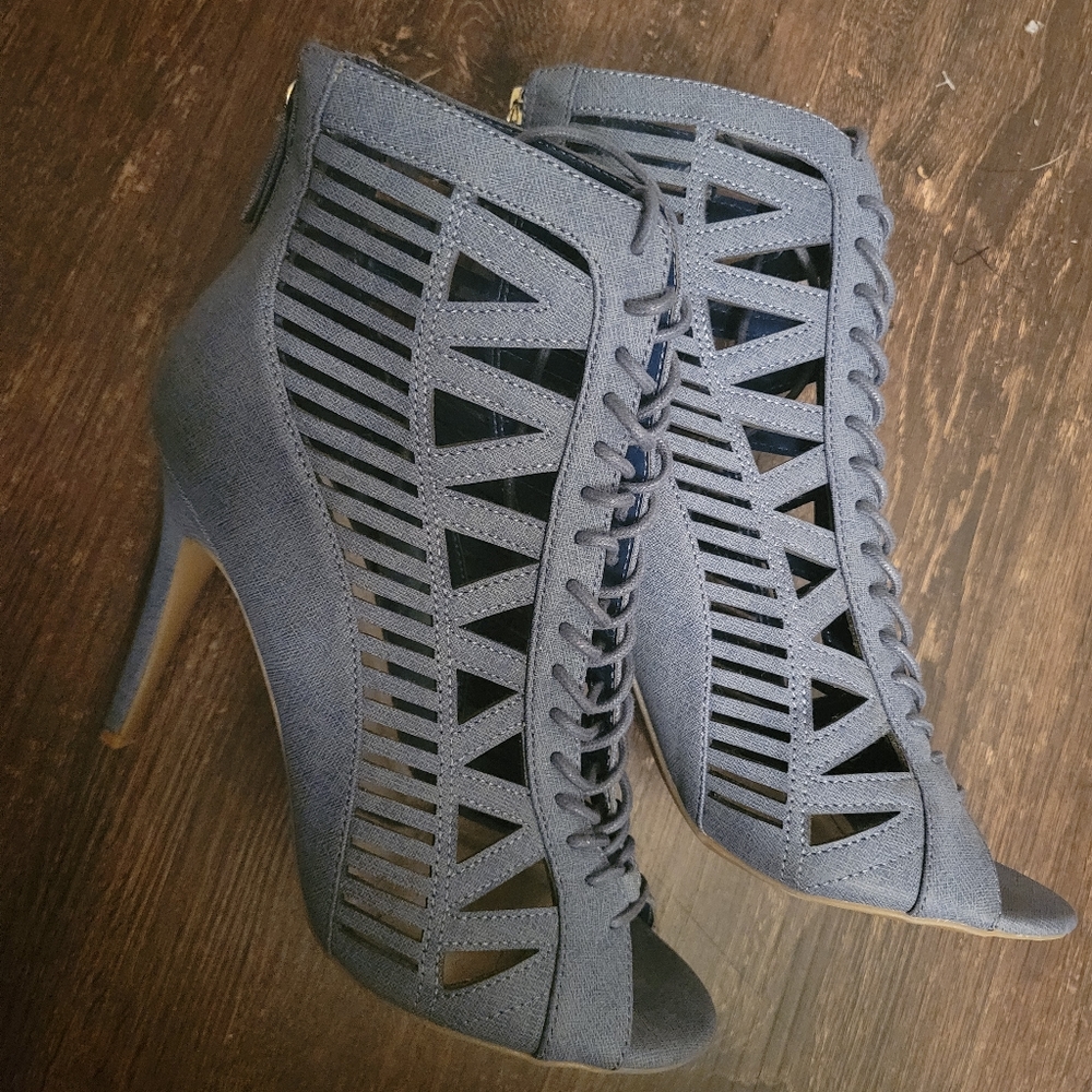Anne Michelle Denim Textures Heels